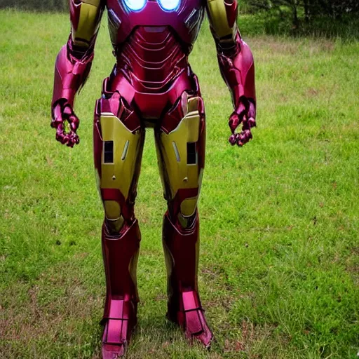 Image similar to overgrown abandoned iron man suit, highly detailed, 4k realistic photo