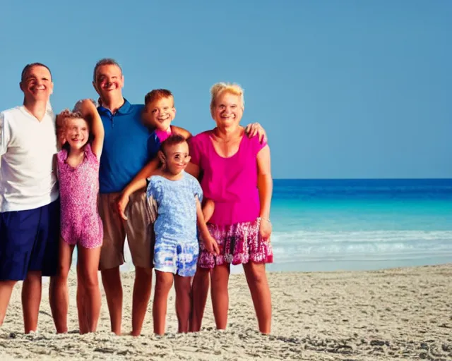 Image similar to portrait of a happy family on a beach