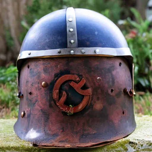 Image similar to sparta helmet with a wreath circular logo