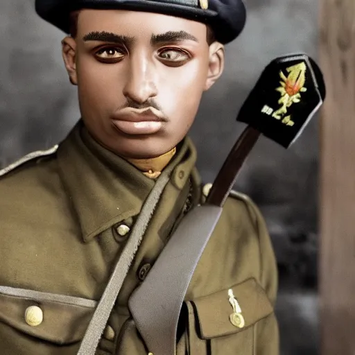 Image similar to playboi carti as a german world war ii soldier 4 k detailed super realistic