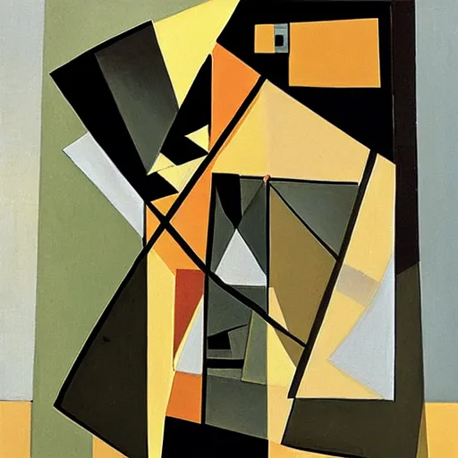 Prompt: an abstract cubist painting of musical instrument in a band