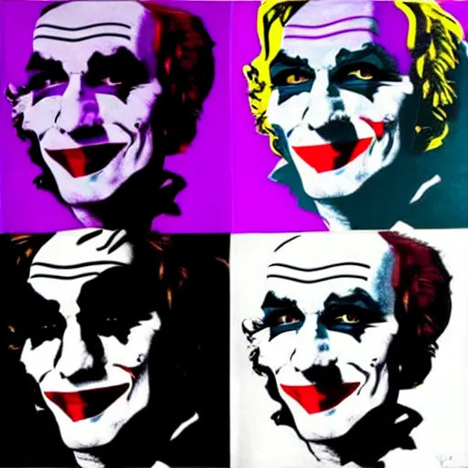 Image similar to Andy Warhol as the Joker