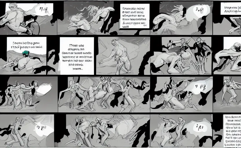 Image similar to transformation sequence, growth sequence, sequential art, comic strip, ultra detailed