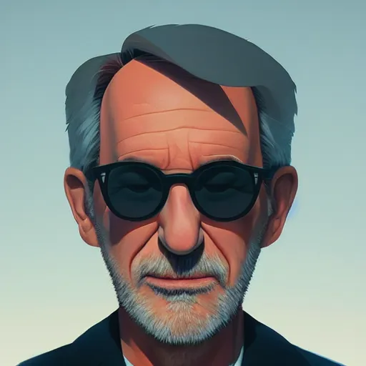 Image similar to face icon stylized minimalist steven spielberg, loftis, cory behance hd by jesper ejsing, by rhads, makoto shinkai and lois van baarle, ilya kuvshinov, rossdraws global illumination