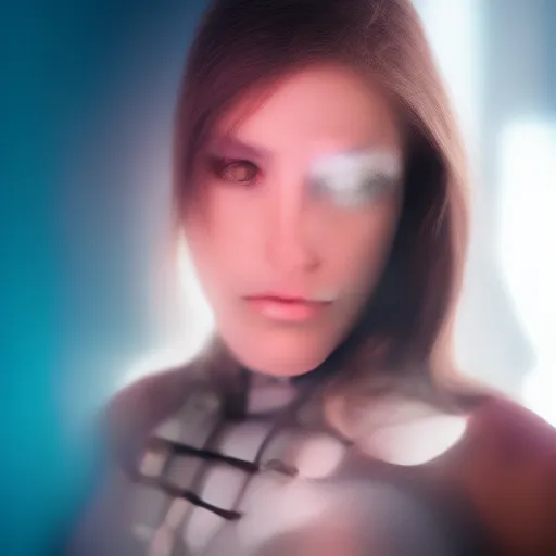 Image similar to portrait photo of a beautiful female cyborg