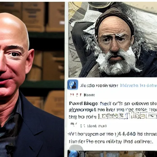 Image similar to jeff bezos as a hobo