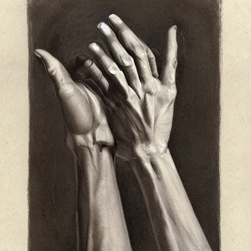 Prompt: anatomically accurate hands, george bridgman