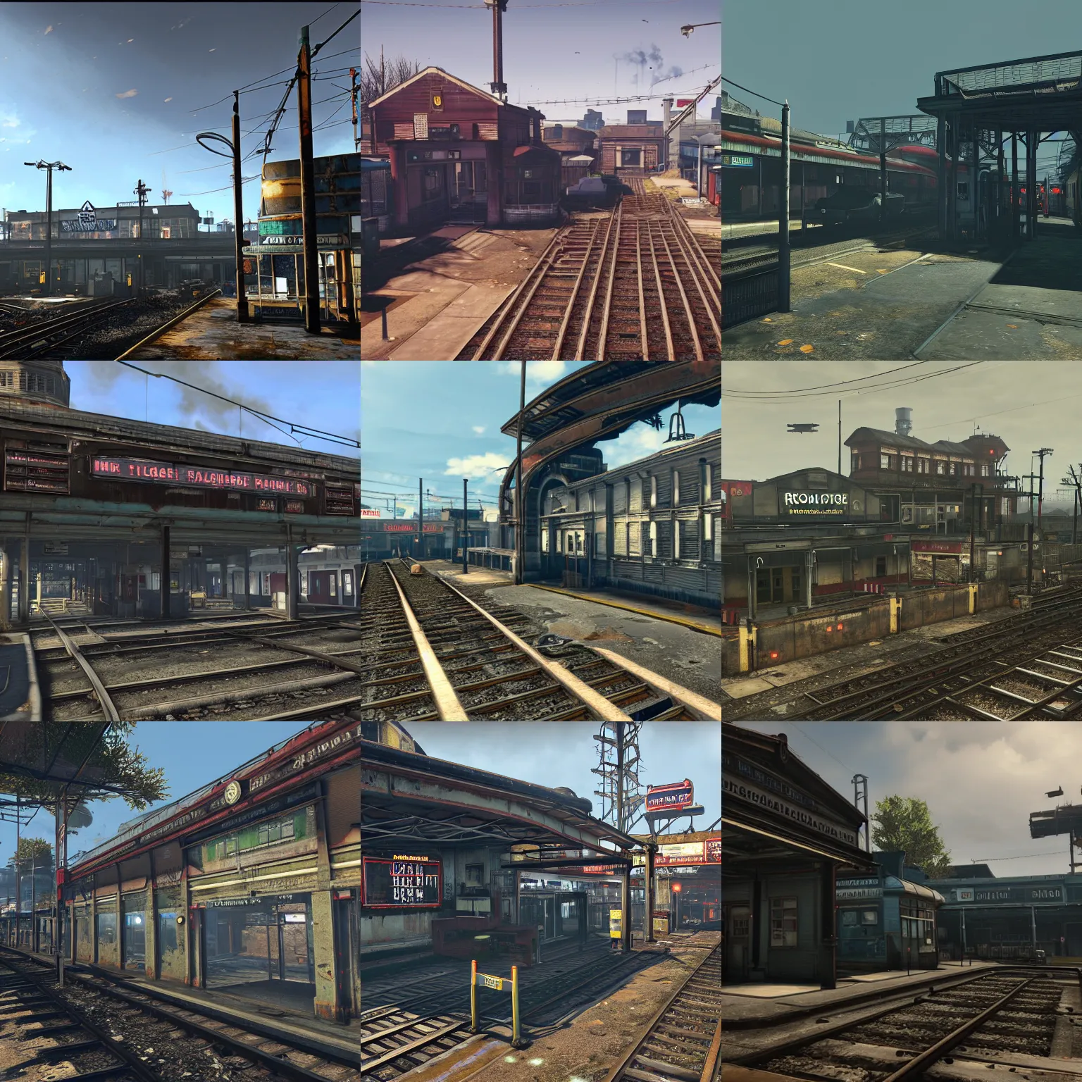 Prompt: Ramsgate train station, Fallout 4