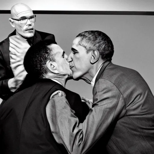 Image similar to obama kissing walter white