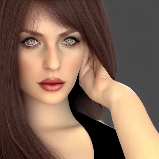 Image similar to headshot portrait for Sonja an elegant and lithe beauty, HD, DAZ3d, Render, Iray render