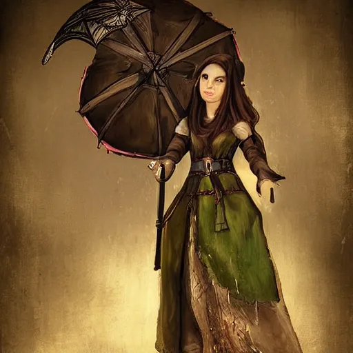 Image similar to historic fantasy, portrait of a determined elven woman, chef's clothing, raining, kitchen knife, city market, depth, digital art, dramatic lighting