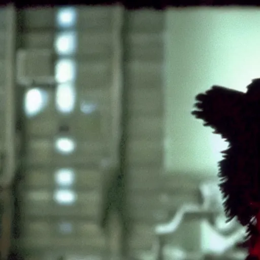 Prompt: a still elmo in Matrix movie