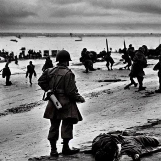 Image similar to the d - day, by robert capa,