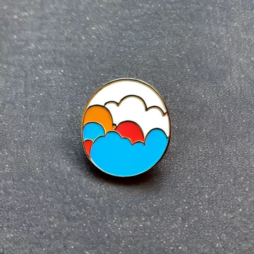 Image similar to clouds enamel pin, style of alumandink