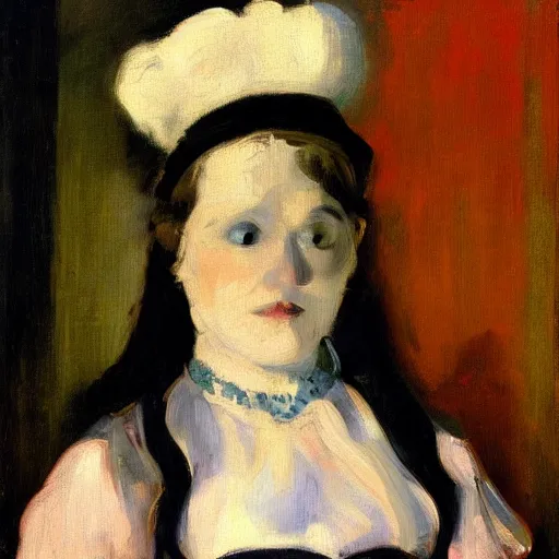 Image similar to king boo portrait in the style of Manet, oil painting