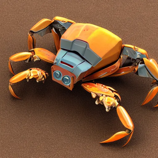 Prompt: mech suit made out of crab shells, photorealistic, 8 k, 3 d