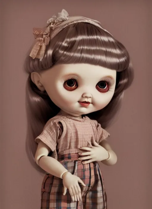 Image similar to highly detailed wide - angle portrait of a retro doll with low poly hands hands, nicoletta ceccoli, mark ryden, lostfish, earl nore, hyung tae, frank frazetta, global illumination, detailed and intricate environment