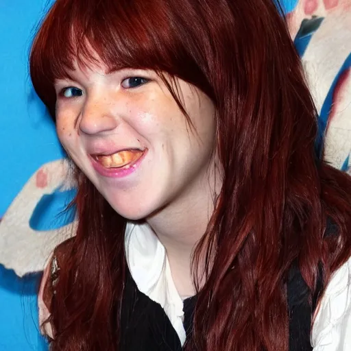 Prompt: photo of the wendy's girl in real life
