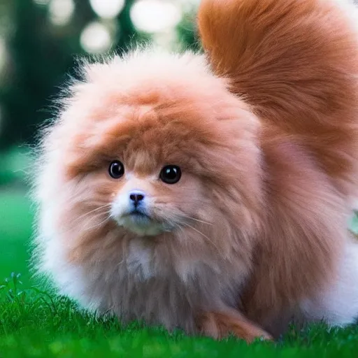 Image similar to real life Pokemon, fluffy, realistic, golden hour, sharp focus