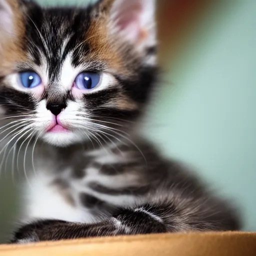 Prompt: the cutest kitten ever born, extremely detailed, soft focus, 8k resolution