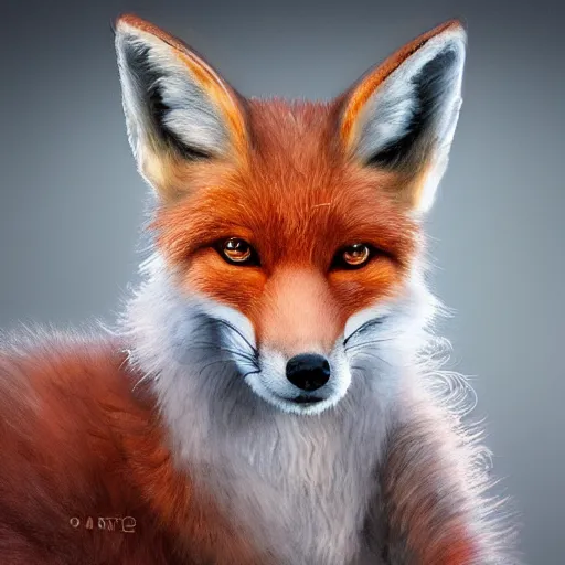 Prompt: portrait of a female fox who is smoking a cigarette, she is gorgeous and intricate and elegant, volumetric lighting, scenery, high detail digital art, smooth, tony sart, randy vargas, rembrandt, illustration, concept art