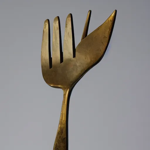 Prompt: a sculpture of a fork