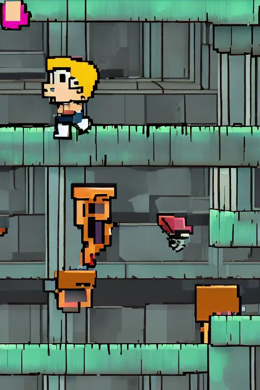 Prompt: ryan gosling platformer, in-game screenshot