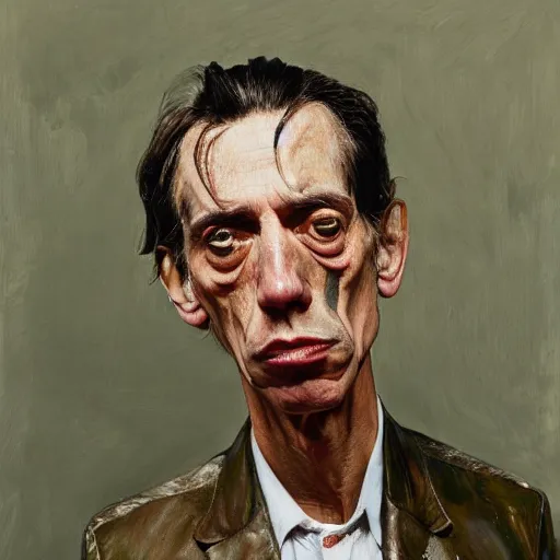 Image similar to high quality high detail painting by lucian freud, hd, iggy pop