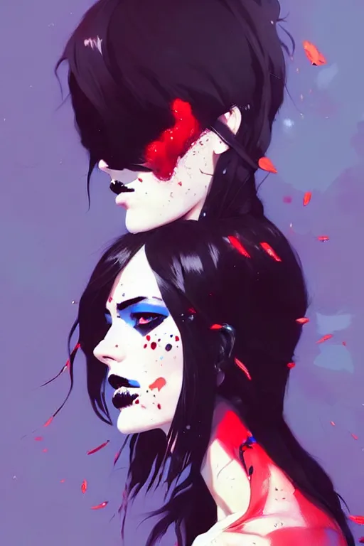 Image similar to a ultradetailed beautiful painting of a stylish goth girl, by conrad roset, greg rutkowski and makoto shinkai trending on artstation