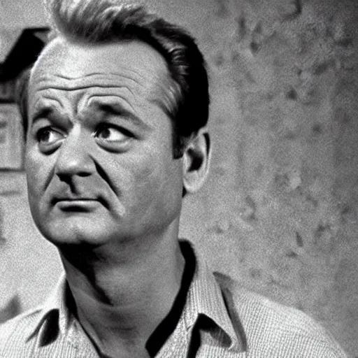 Prompt: bill murray in psycho ( 1 9 6 0 )