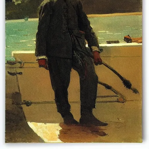 Prompt: a portrait of a character by winslow homer