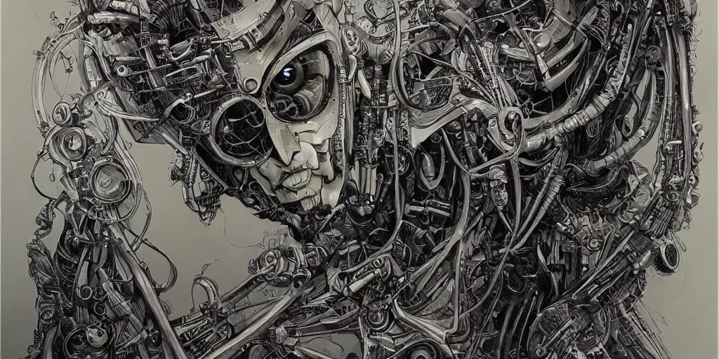 Image similar to a beautiful painting of robot by aaron horkey, trending on artstation, westworld