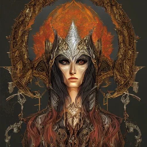 Prompt: funeral of elven queen, high fantasy art, symmetrical face, intricate details, trending on artstation
