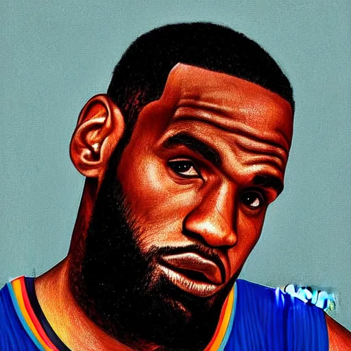 Image similar to Portrait of Lebron James by Carvaggio