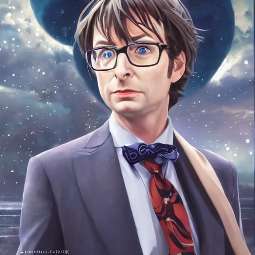 Prompt: The Tenth Doctor as a Beautiful Anime Girl, Looking into the camera, detailed, centered, digital painting, artstation, concept art, donato giancola, Joseph Christian Leyendecker, WLOP, Boris Vallejo, Breathtaking, 8k resolution, extremely detailed, beautiful, establishing shot, artistic, hyperrealistic, beautiful face, octane render, cinematic lighting, dramatic lighting, masterpiece