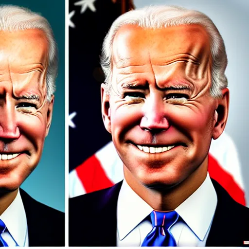 Image similar to photo portrait of biden with a karen hairstyle