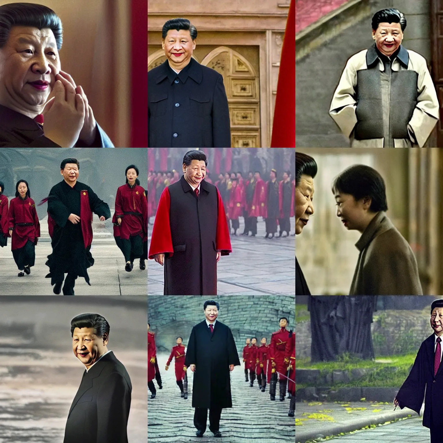 Prompt: Movie still of Xi Jinping in Harry Potter: The Deathly Hallows Part 1