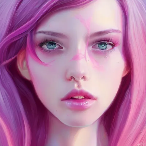 Image similar to pastel teen girl, pink hair, gorgeous, amazing, elegant, intricate, highly detailed, digital painting, artstation, concept art, sharp focus, illustration, art by Ross tran