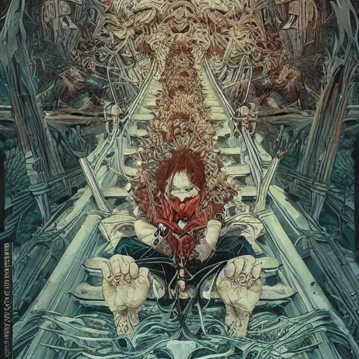 Image similar to 🏴🏴☠🤬, symmetrical, intense, detailed, by bambang nurdianshyah, garis edelweiss, roby dwi antono and dan mumford, ayami kojima, takato yamamoto, barclay shaw, norman rockwel, karol bak, yukito kishiro