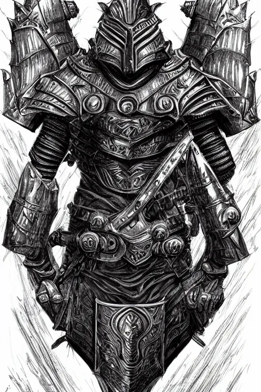 Image similar to armoured warrior, symmetrical, highly detailed, digital art, rose thorn themed armour, sharp focus, trending on art station, kentaro miura manga art style