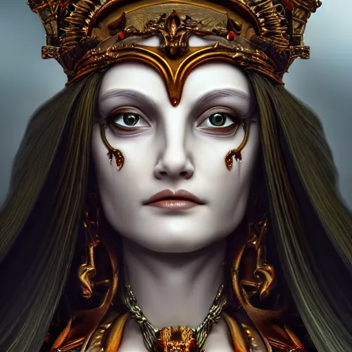 Image similar to perfectly - centered close - up portrait - photograph of goddess of death, cgi, anisotropic filtering, high definition textures, 4 kuhdtv, 8 k resolution, 1 6 k, 3 2 k, meticulous details, maximalist, rendered in blender, by anne stokes