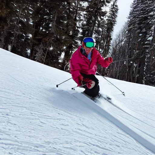 Image similar to photo of a guy skiing, the ground is all ice - cream