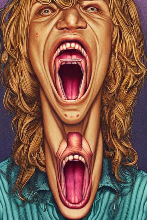 Image similar to portrait of crazy screaming beaing by casey weldon, detailed, realistic skin color