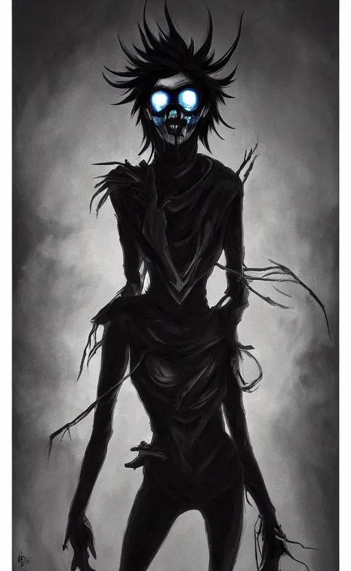 Image similar to dark portrait painting of tracer from overwatch, in style of zdzisław beksinski, scary, horror, overwatch tracer character, dressed in dark garment, tall,