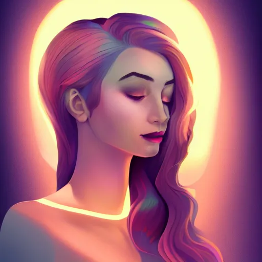 Image similar to portrait of a woman inspired by lois van baarle, illustration iridescent, hair styles, light make up, cinematic 8 k