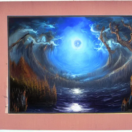 Image similar to the underworld inferno by bob ross