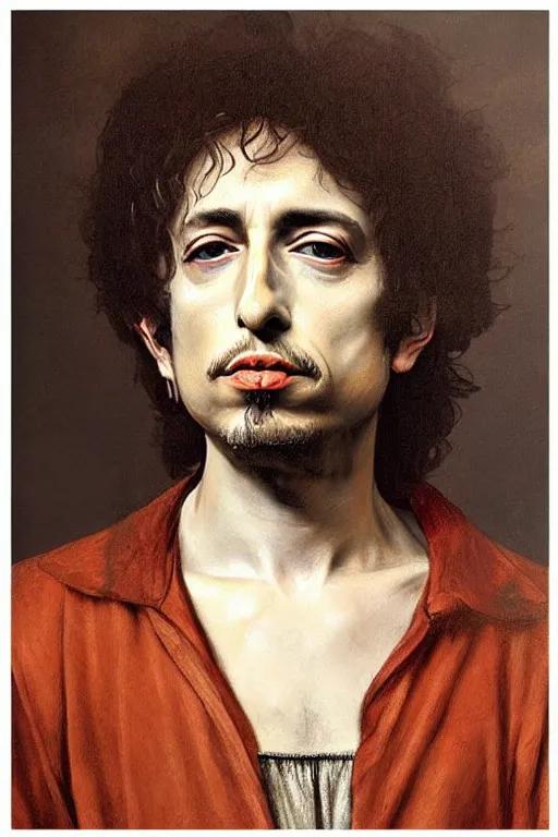 Prompt: renaissance painting of bob Dylan, emotions closeup, dressed in roman clothes, ultra detailed, made in bronze, art by Guido Reni style, Vincenzo Catena style
