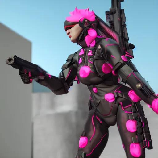 Image similar to Sundowner mercenary character from metal gear video game wearing a pink dress, male, trending on artstation, screenshot from metal gear video game, octane render
