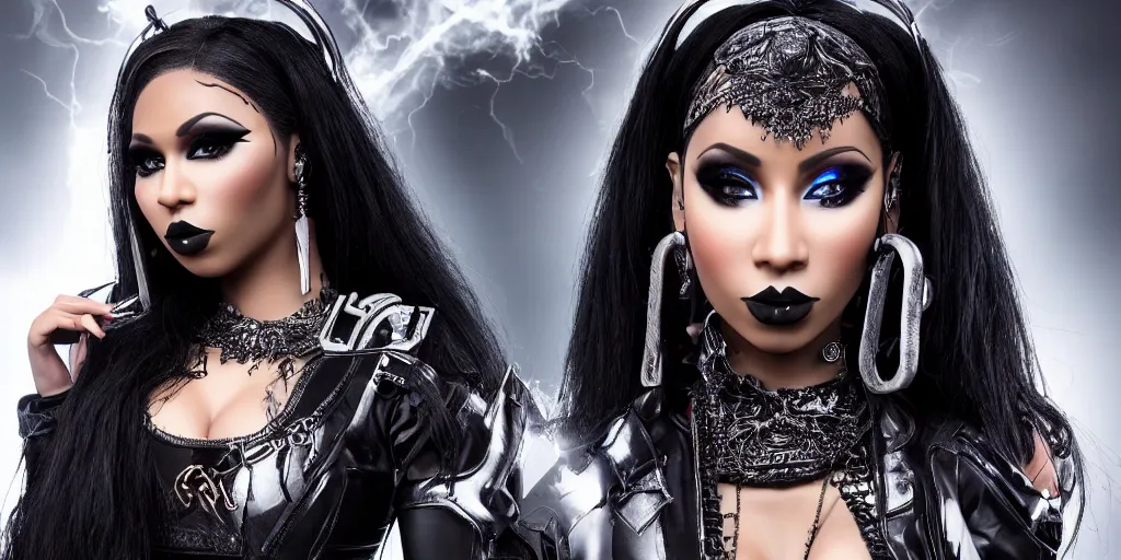 Image similar to gothic nicki minaj, ultra realistic, intricate, epic lighting, futuristic, 8 k resolution