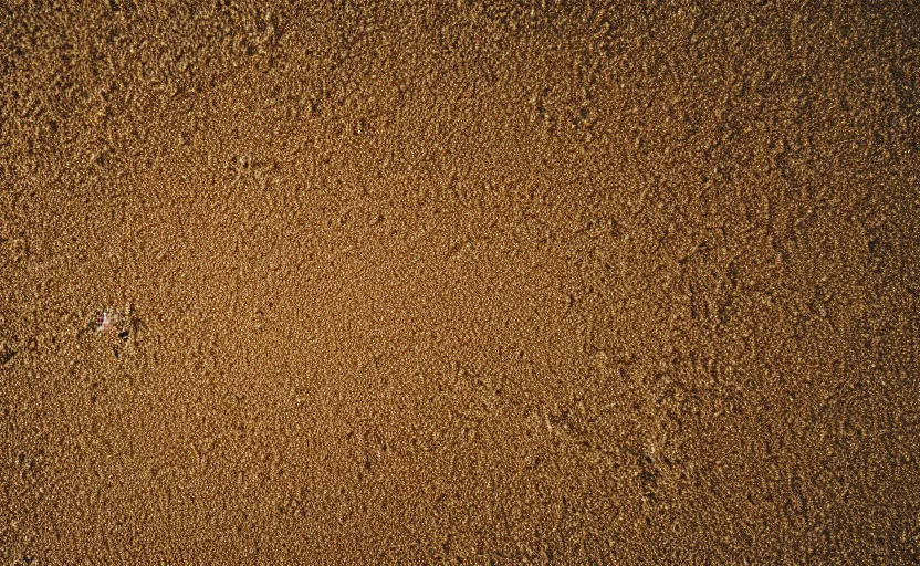 Image similar to top view of beach sand, natural light, cinematic lighting, 8 k